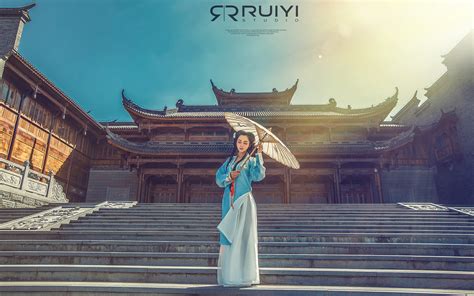 Wallpaper Hanfu Asian Chinese Architecture Chinese Dress Women