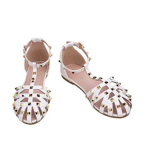 Meet My Feet Brana Kids Sandals for Girls - White