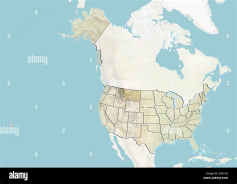 Estados Unidos y el estado de Montana, Mapa en Relieve Fotografía de ...