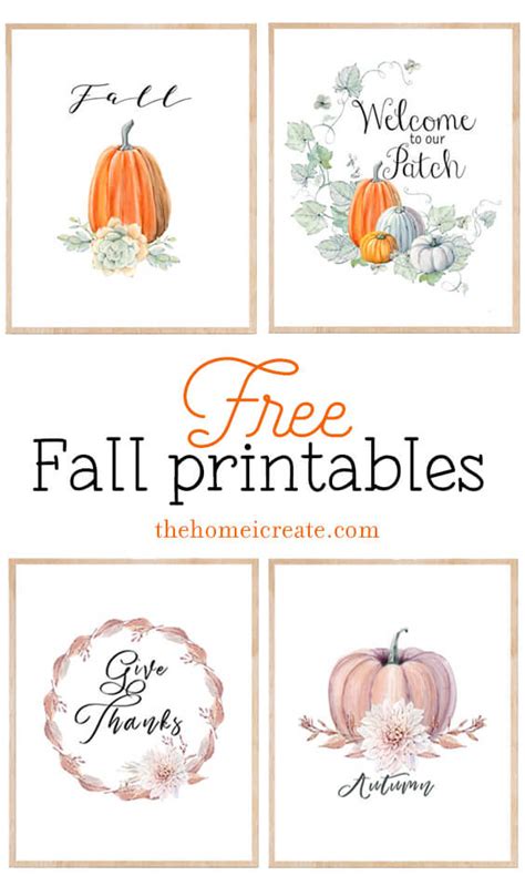 4 Free Printables For Fall - The Home I Create