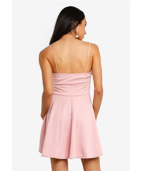 Missguided Petite Strappy Scuba Skater Dress Wear