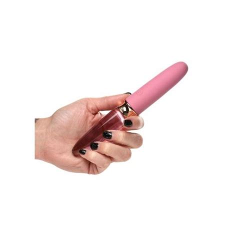 Prisms Vibra Glass Rose Dual Ended Silicone And Glass Vibrator Pink Sex