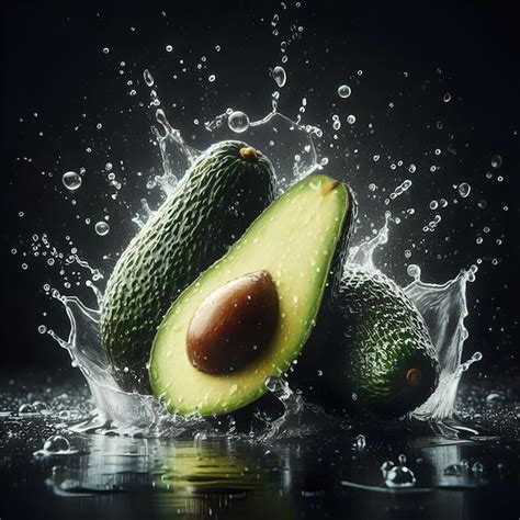 Premium Photo Avocados With Water Splash