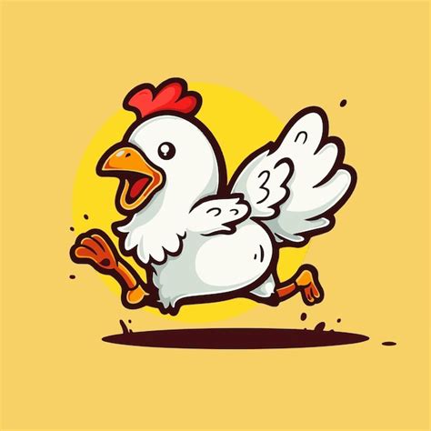 Premium Vector | A cartoon chicken with a yellow background