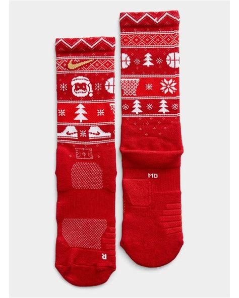 Nike Elite Christmas Knit Socks in Red for Men | Lyst