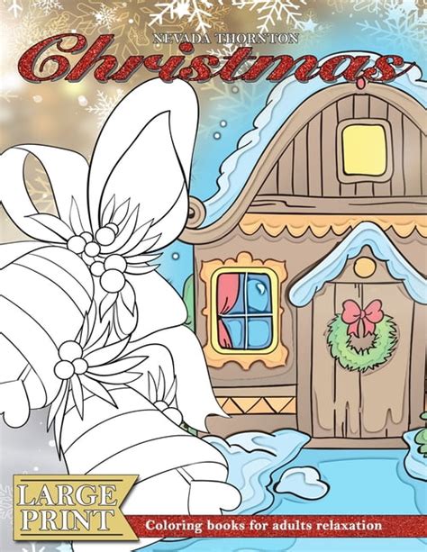 Large Print Coloring Books For Adults Relaxation Christmas Dementia