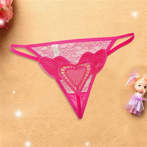 Uaang Sexy Women Lace Hollow Out Butterfly Shaped G String Open Crotch Underwear Lingerie