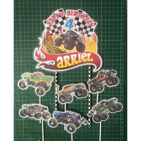 Hot Wheels Cake Topper Pcs Cars Monster Truck Etc Shopee Malaysia