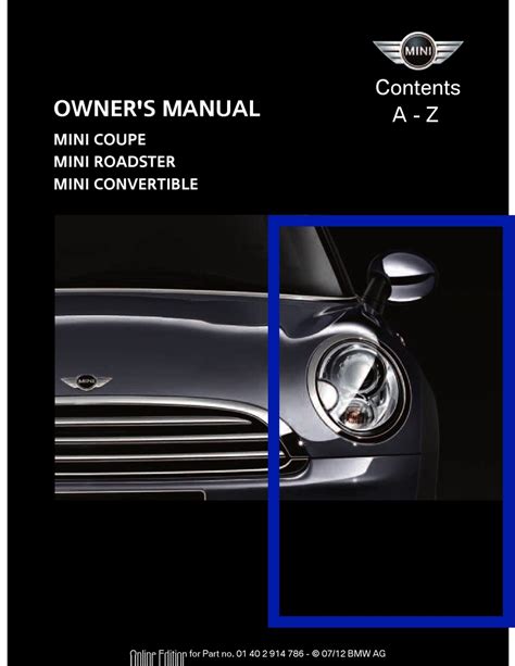 MINI COOPER OWNER'S MANUAL Pdf Download | ManualsLib