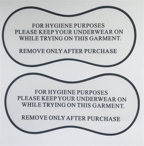 Buy Adhesive Protective Hygiene Try On Stickers Labels For Swimsuits Swimwear And Lingerie