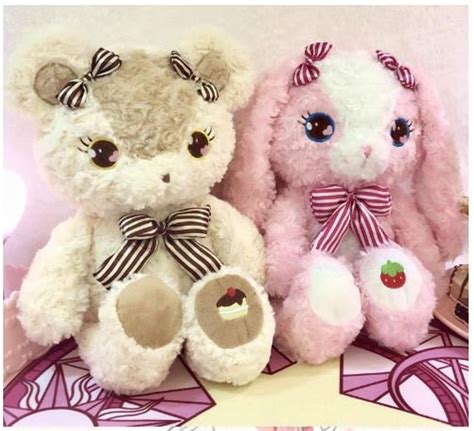 Plush Pink Rabbit Chocolate Cake Bear Plush Stuffed Toys Teddy Etsy