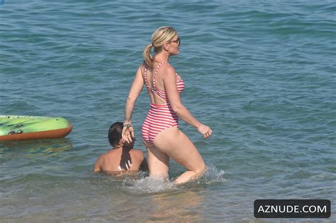 Hofit Golan Sexy In A Red And White Striped Bikini At The Beach In St Tropez France Aznude
