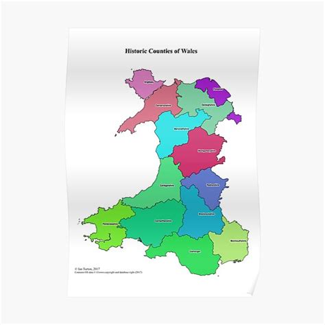 "Historic Counties of Wales" Poster by ianturton | Redbubble