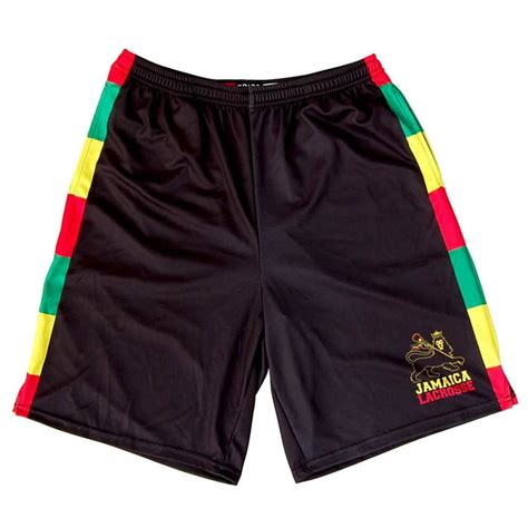 Jamaica Lions Sublimated Lacrosse Shorts Made In Usa Black