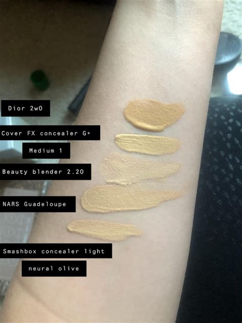 Smashbox concealer swatches : r/OliveMUA