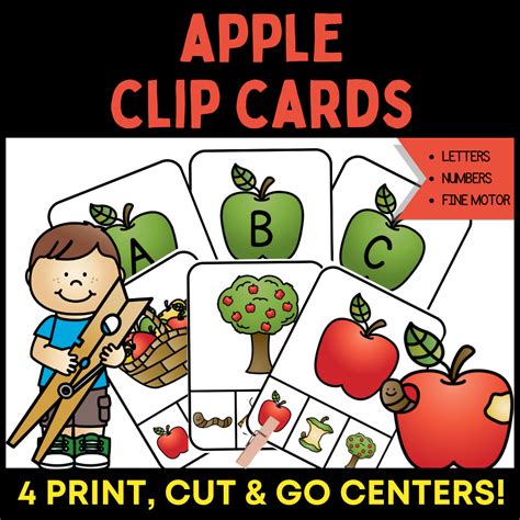 Apple Clip Cards For Fine Motor Skills Using Clothespins Made By Teachers