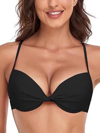 Amazon Colloyes Women S Push Up Bikini Top Twist Front Underwire Molded Soft Pads Vintage
