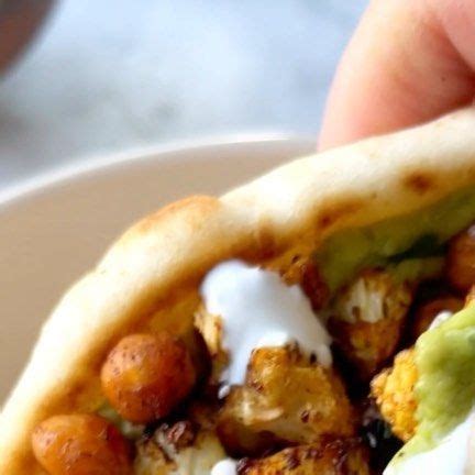 Roasted Veggie Pitas Spiced Cauliflower And Crispy Chickpeas With