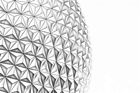 Spaceship Earth Sunset Profile EPCOT Walt Disney World Prints Line Art