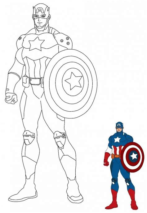 Capitao America Em Desenho - 50+ Desenhos de Capitão América para colorir - Como fazer em casa