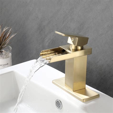 Aquacubic Upc Cupc Ce Single Handle Hole Gold Bathroom Basin Sink Tap