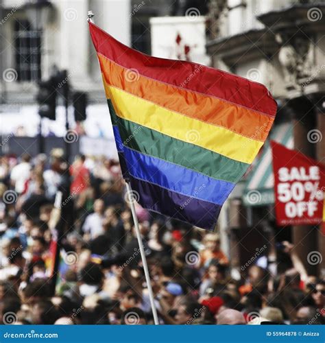 Rainbow Flag Gay Pride London Stock Photo Image Of Street