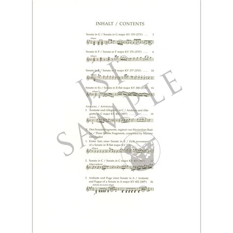 Sonatas Vol 2 Early Viennese For Violin And Piano Urtext