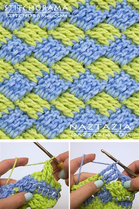 How To Crochet The Diagonal Basket Weave Stitch Naztazia