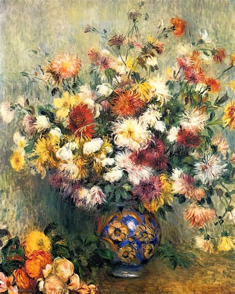 Reproduções De Arte Vaso de Crisântemos 1 por Pierre Auguste Renoir