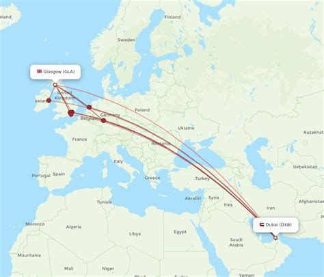 All Flight Routes From Glasgow To Dubai GLA To DXB Flight Routes