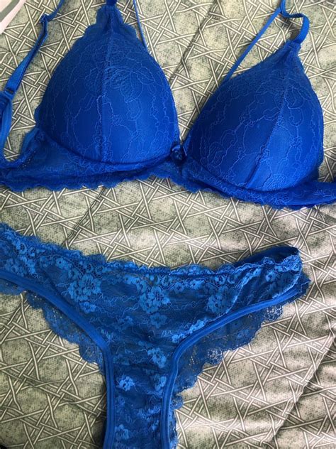 Conjunto Lingerie Azul Royal Lingerie Feminina Usado Enjoei