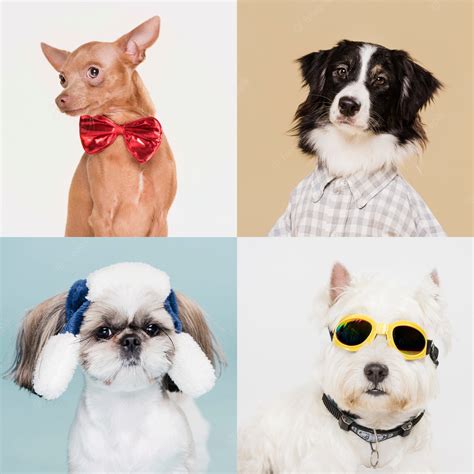 Premium Photo | Cute dogs portraits with costumes