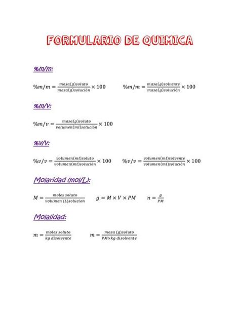 Formulario de química Daniela Armijos Mendoza uDocz