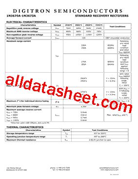 1N3671 Datasheet PDF Digitron Semiconductors