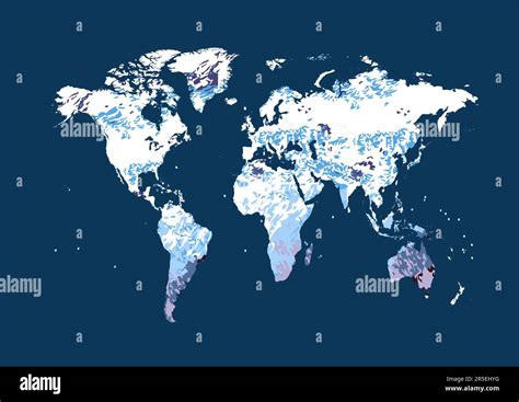 Infografik Weltkarte Eiszeit Stockfotografie Alamy