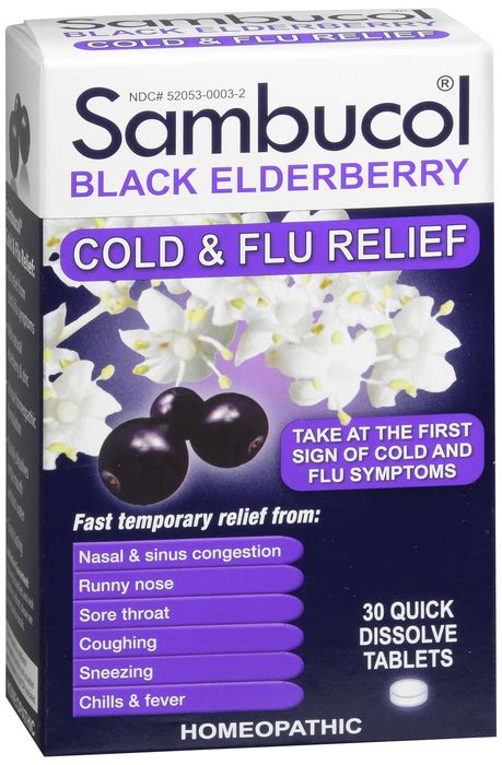 Pack Of Sambucol Black Elderberry Cold Flu Relief Ct