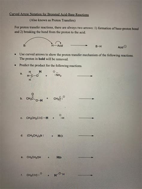 Solved Week Bronsted Acid Base Worksheet Introduction To Chegg