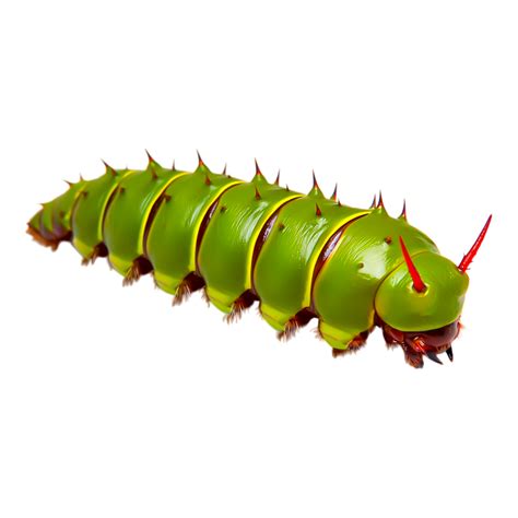 Bright green caterpillar with spiny protrusions and vibrant colors
