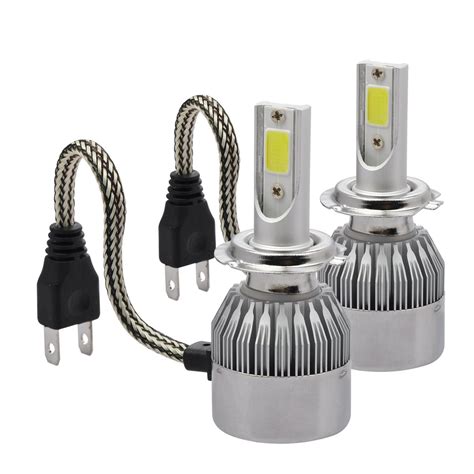 Pcs H Ampoules Phares Led Zloer Lm H Lampe Ampoule Cob Pour Kits