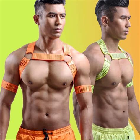 Gay Harness Elastic Body Chest Harness Reflective Straps Clubwear