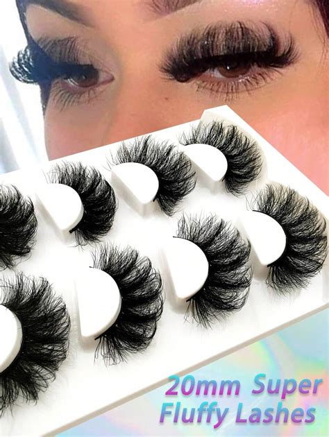 Faux Mink Lashes Fluffy False Eyelashes Mm Long D Curl Wispy Lashes