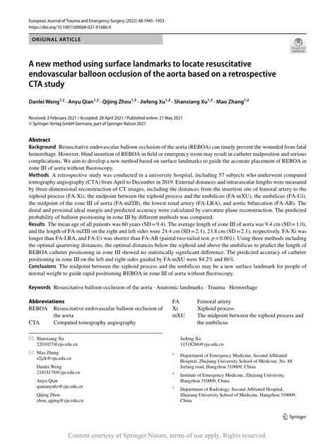 A New Method Using Surface Landmarks To Locate Resuscitative