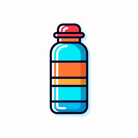 Premium Vector A Blue Bottle With A Red Cap