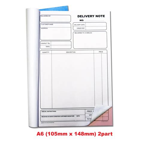 ncr delivery note duplicate book  pocket size  sets cherry