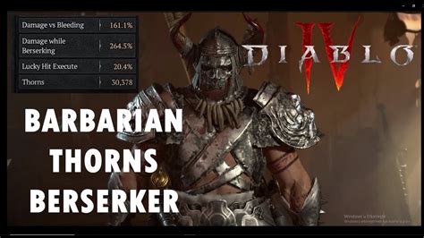 Diablo 4 Barbarian Thorns Berserker Build YouTube