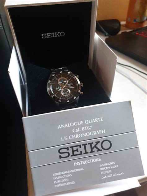 SEIKO Analogue Quartz 1 5 Chrono Cal 8T67 Solar Luxury Watches On