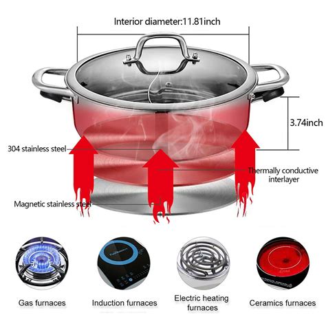 Stainless Steel Shabu Shabu Dual Sided Hot Pot W Lid And Ladles About Your Chair Covers