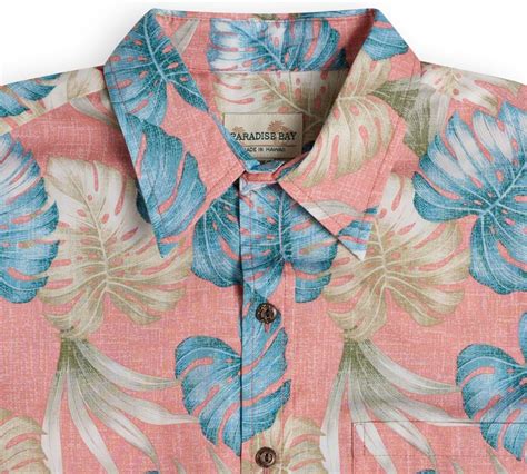 Monstera Magic Coral Hawaiian Shirt Shop Uk