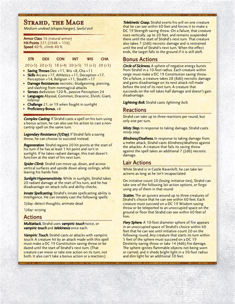 The Darklord Strahd A Balanced Three Phase Solo Boss Statblock For