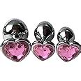 Amazon Pcs Set Luxury Metal Butt Toys Heart Shaped Anal Trainer Jewel Butt Plug Kit S M